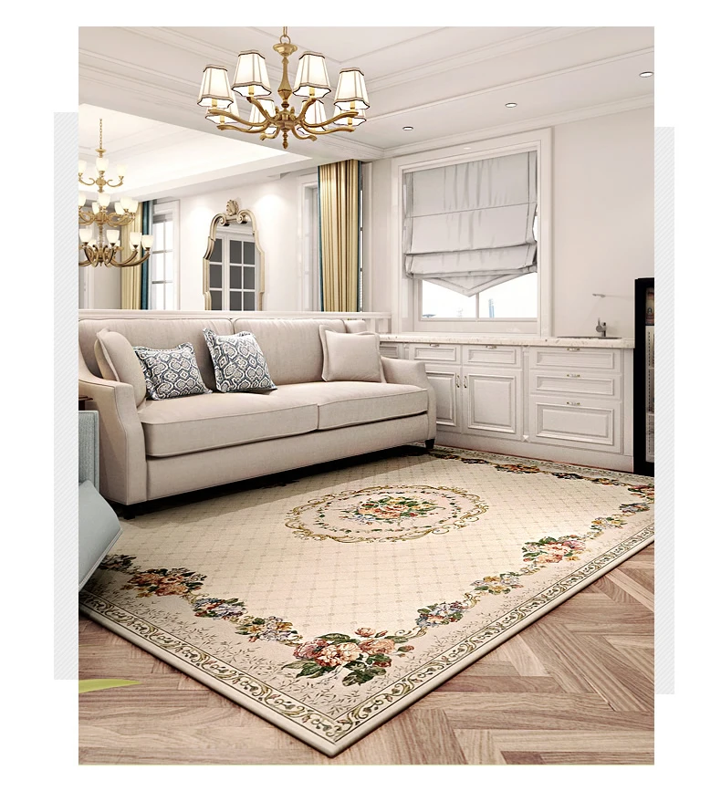 Modern Concise Style Living Room Carpets Flower American Bedroom Carpet Home Coffee Table Rug Study Room Europe Carpet Floor Mat