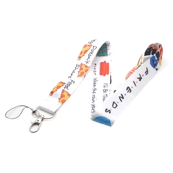 

20pcs/lot Friends Mobile Phone Lanyard Food-Pizza Key Strap Creative Clip Badge Hang Rope Customizable Neck Strap Lanyards S297