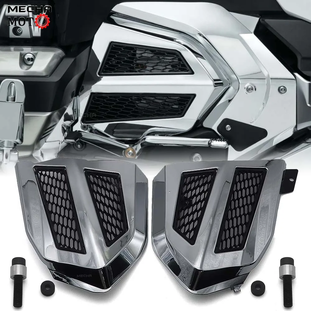 

Защитная крышка радиатора для мотоцикла Honda Gold Wing GL1800 GL1800 F6B, крышка панели радиатора, боковая решетка радиатора, хромированная или черная крышка