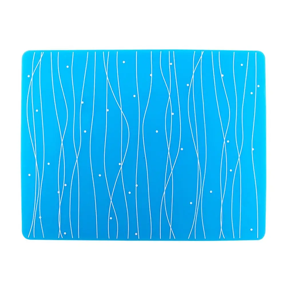 Blue Силиконовые столовые приборы, изоляционный стол, коврик для горшка, квадратная мультяшная детская тарелка#2N08 - Цвет: Blue