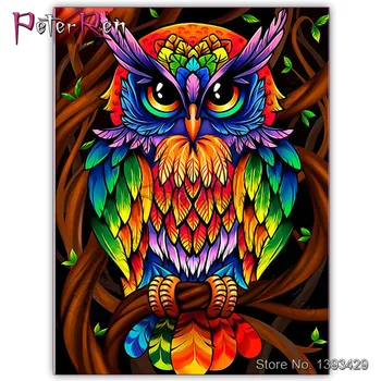 

5D Diamond Painting Full Drill New Arrival Animals Diamond Embroidery Sale Colored owl Pictures With Rhinestones Home Decoration