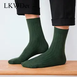 LKWDer/3 пары мужских носков; сезон осень-весна; повседневные длинные хлопковые Дышащие Носки ярких цветов; однотонные носки с круглым вырезом;