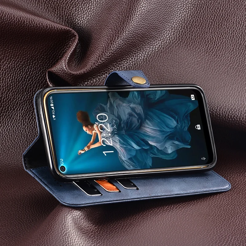 Business Leather Case For Oukitel C17 Pro C17Pro Case Luxury Vintage Flip Wallet Cover For Oukitel C17 Pro Retro Cover 6.35 inch