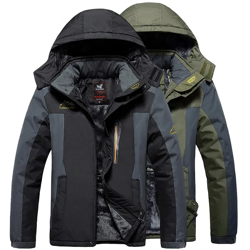 

2019 Plus Size L-9XL Winter Camping Hiking Jacket Men Waterproof Outdoor Sports Coat Trekking Ski Fleece Windbreaker