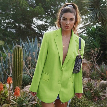 

New Fashion Women Casual Blazers Long Sleeve Button Deep V Neck Ladies Slim Fit Blazer Suit Jacket Fashion Office Coat Outwear