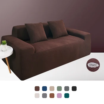 

Waterproof Couch Cover Solid Color High Stretch Slipcover Covers Elastic Cover Sofa Sofa Living All-inclusive For Seat Room