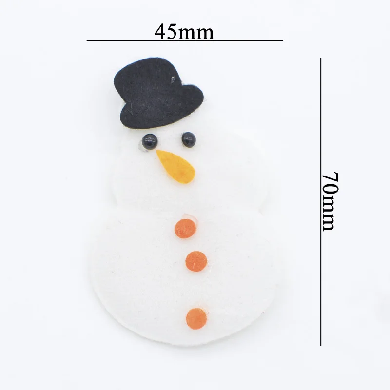 15 шт./партия, шапка снеговика Санта Клауса, перчатки, носки, аппликации лося для поделок, головные уборы, рождественская елка, подвесные украшения, нашивки L20 - Цвет: Snowman