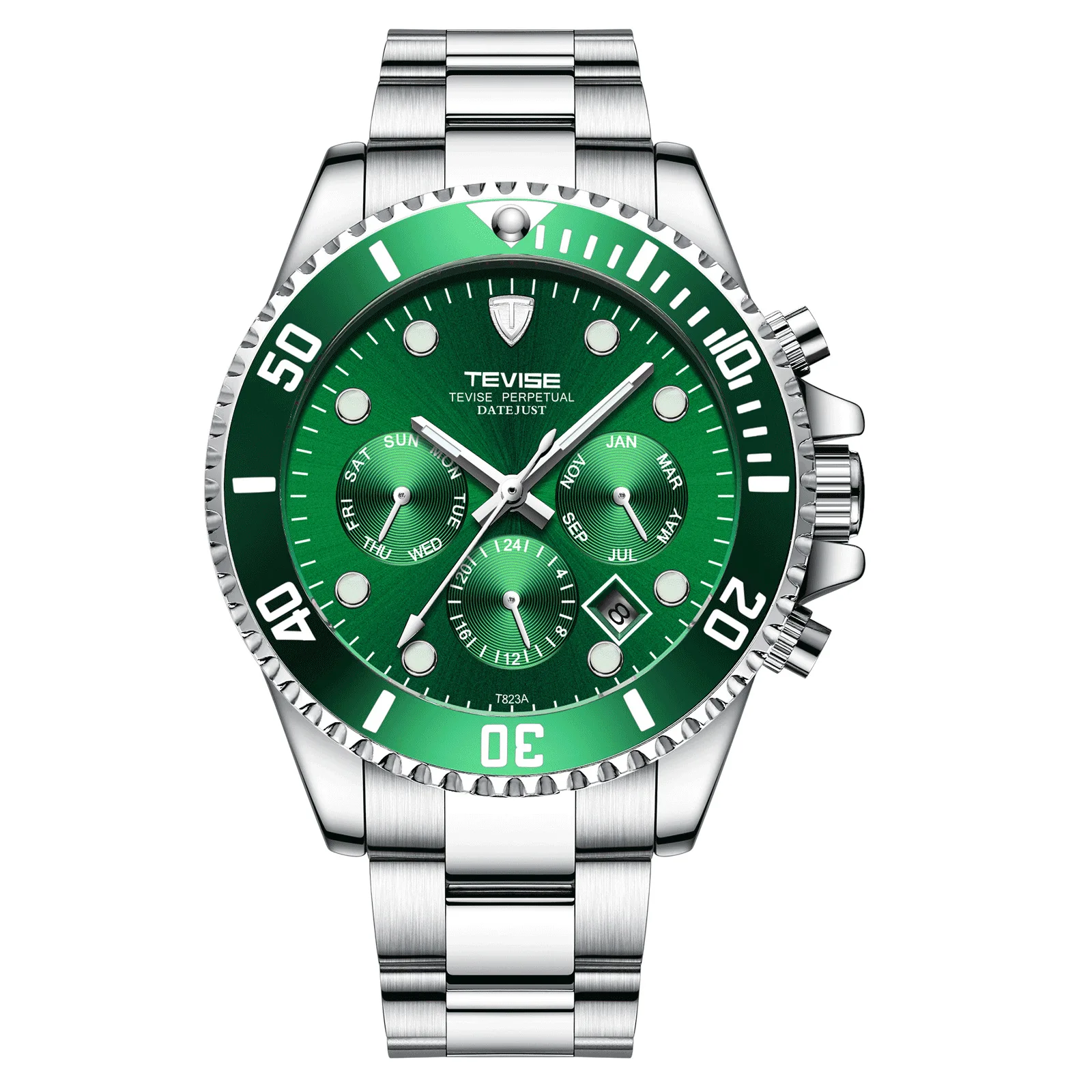 

TEVISE Twiss Water Ghost Six-pin Fashion MEN'S Watch Fully Automatic Machinery Waterproof Men Business Watch