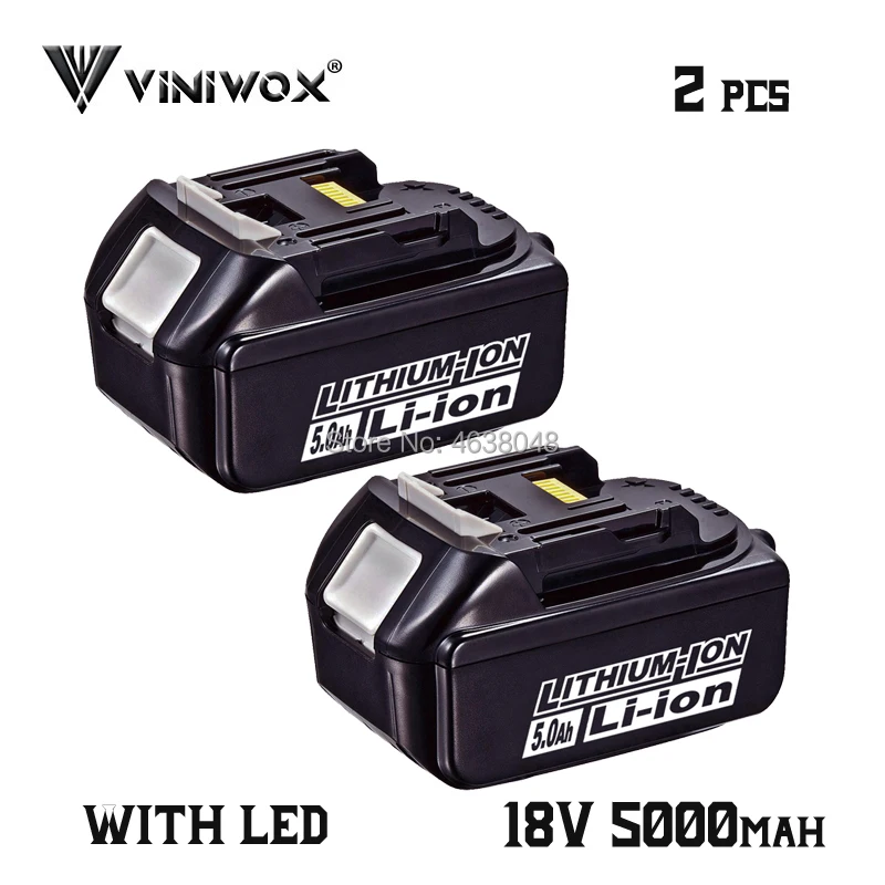 2 Pieces BL1850 5000 мА/ч, Перезаряжаемые Li-Ion Батарея Замена для Makita 18V BL1850B BL1815 BL1830 BL1840 LXT400 е-байка 36В Батарея пакеты - Цвет: 2 Pieces