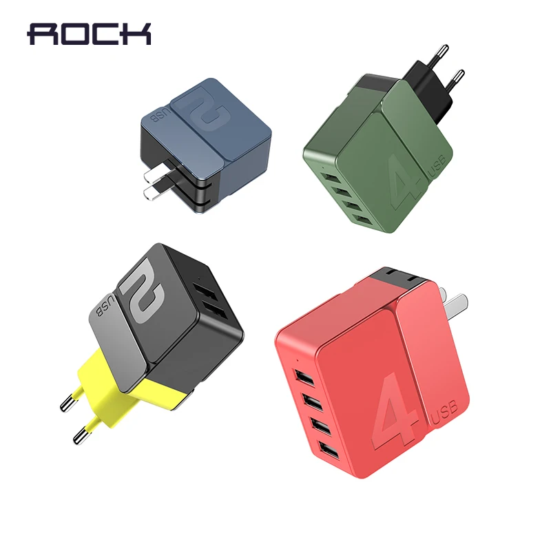 ROCK 5 V/4A USB зарядное устройство Универсальное зарядное устройство для мобильного телефона 4 USB зарядное устройство для iPhone samsung HUAWEI XIAOMI EU US