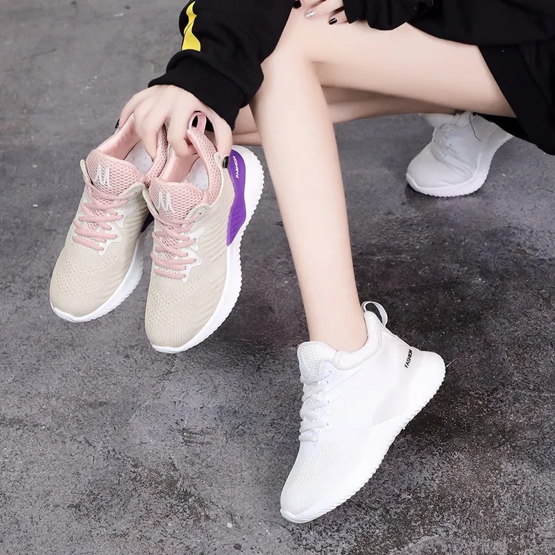 

2019 Spring And Summer Versatile Casual Korean-style Flat Korean-style Women's Mesh Shoes Students Flat Heel Athletic Shoes Brea