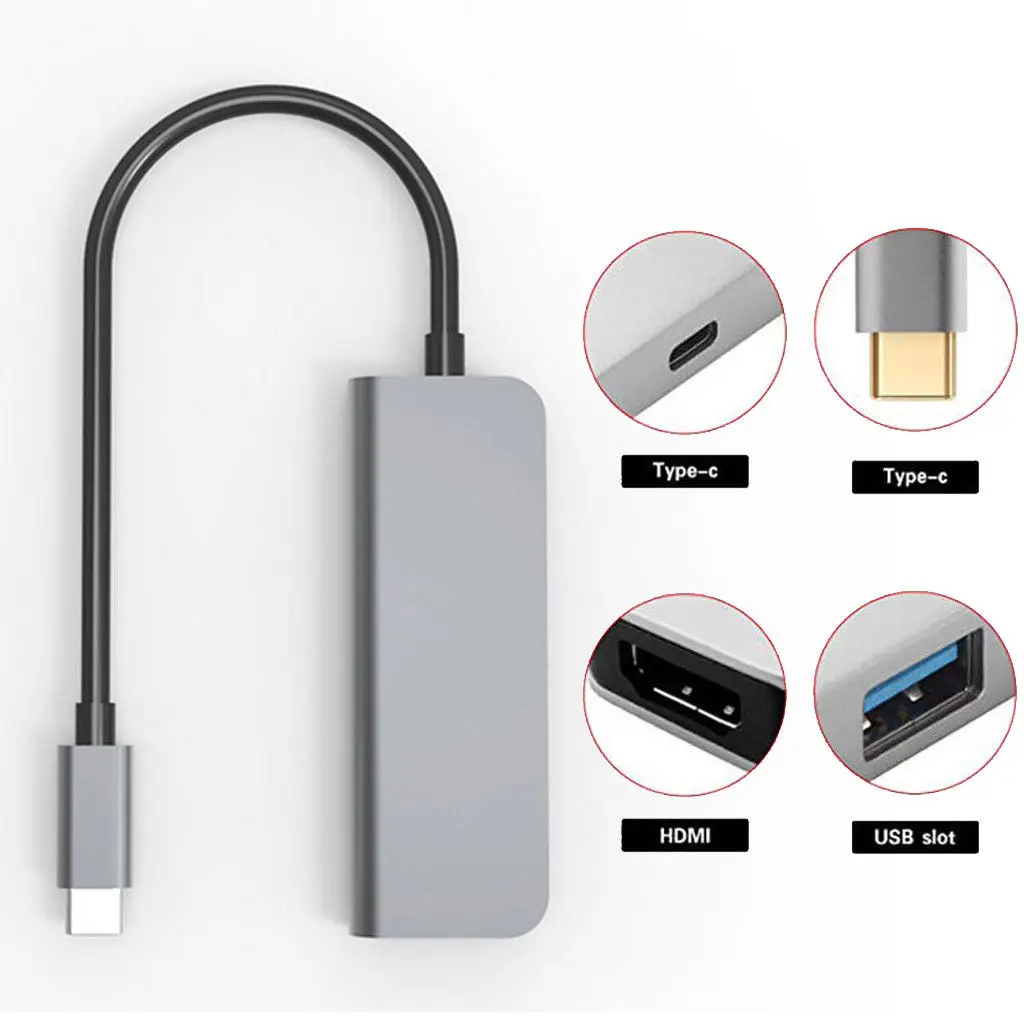 Type-C к HDMI Usb четыре в одном док-станция Мощность PD Tv проектор многофункциональный 4K конвертер внешние аксессуары