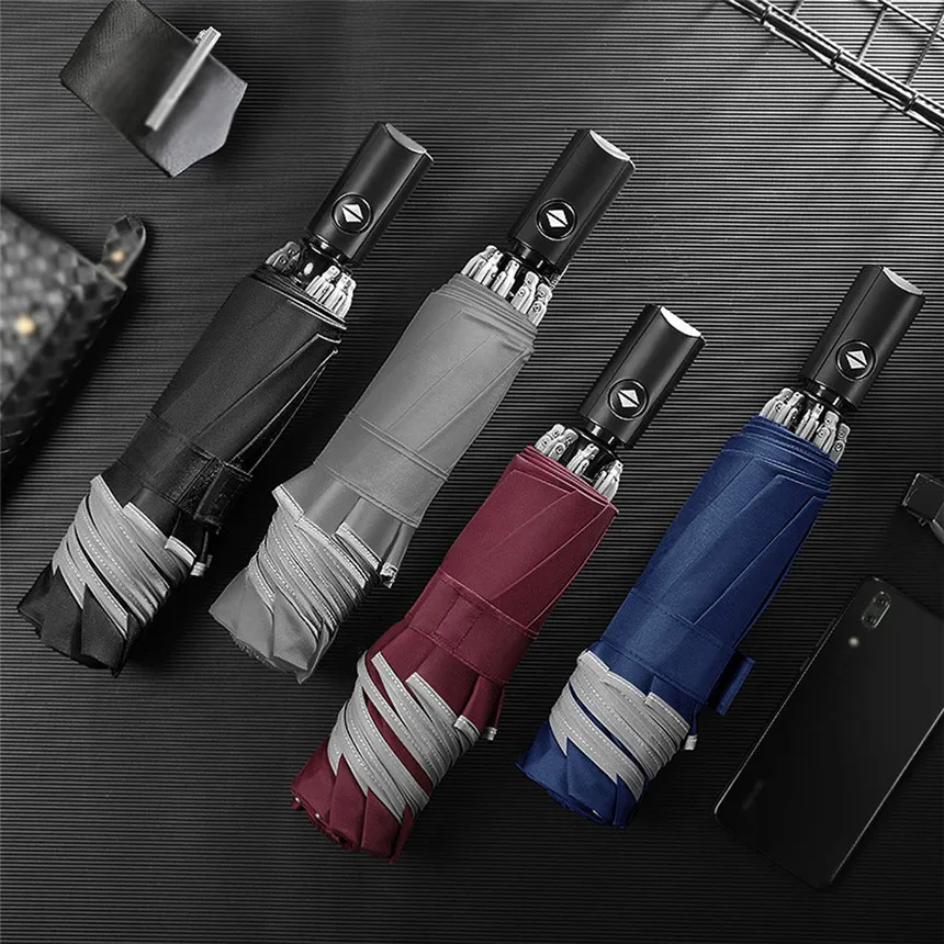 Wind Resistant Folding Automatic Umbrella Rain Women Auto Luxury Big Windproof Umbrellas Rain For Men UV Protection Umbrella