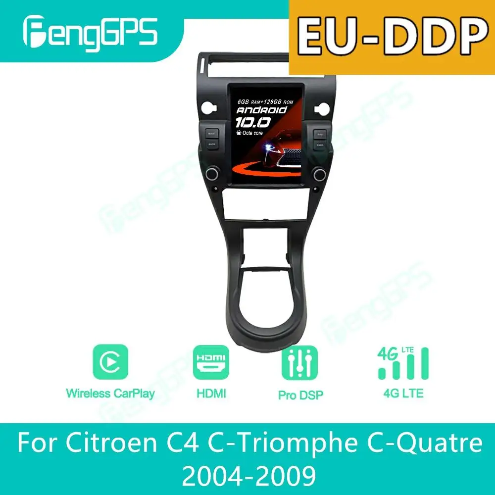 

Автомобильный радиоприемник для Citroen C4 C-Triumph C-четыре Android, стерео радиоприемник Тесла, 2 din, GPS-навигация, мультимедийный плеер Navi Unit 6 ГБ 128 ГБ