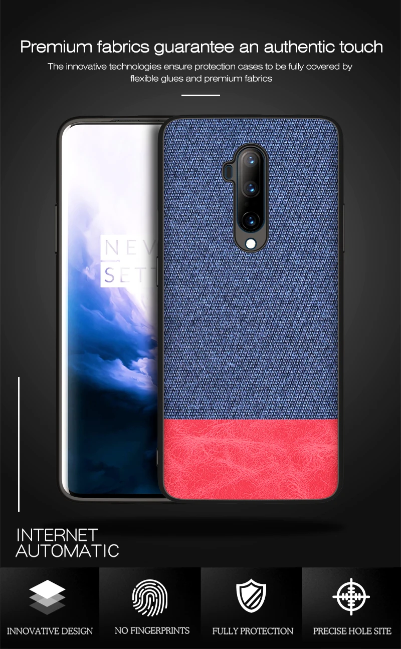 Для oneplus 7T Pro Чехол Мягкий силиконовый край+ твердая ткань текстура защитный чехол на заднюю панель для one plus 7T oneplus 7t 1+ 7T pro