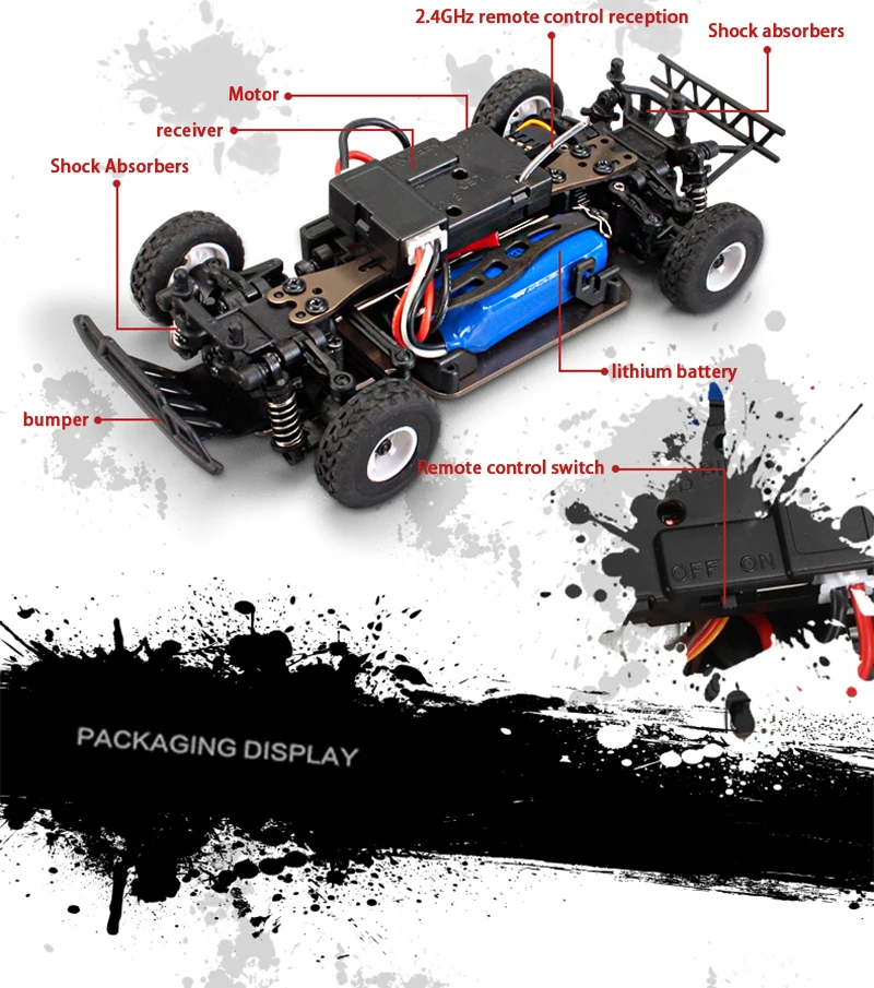 WLToys 4WD RC автомобиль K969 1:28 4CH внедорожник 2,4 ГГц высокоскоростной Монстр 30 км/ч радиоуправляемое Багги рок Ровер гоночные автомобили для