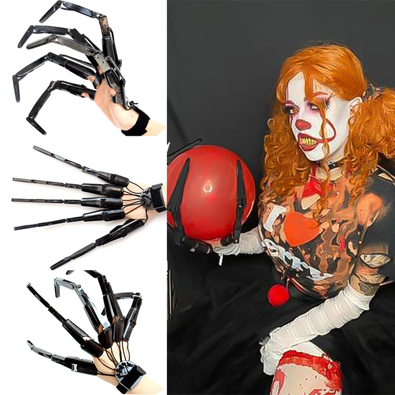 Halloween Articulated Fingers Extensions Outdoor Party Props Halloween Finger Decoration Props Horror Ghost Claw Movable Finger