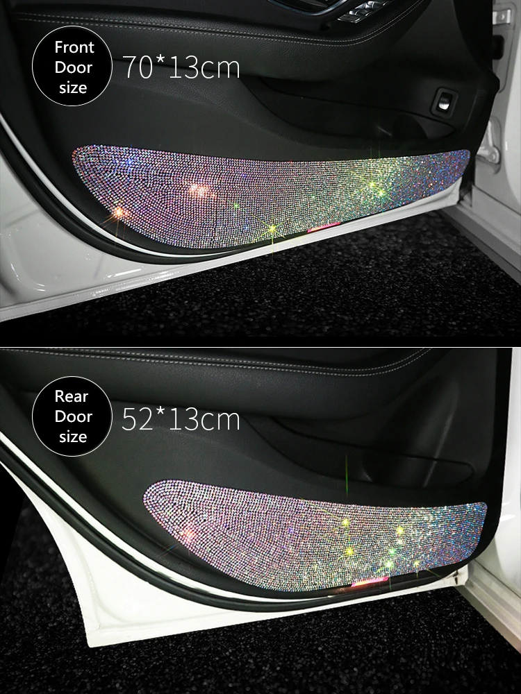 unique girl gift rhinestone Bling Car Accessories for women Car rear view  mirror purple pink clean crystal stones Made to order custom color