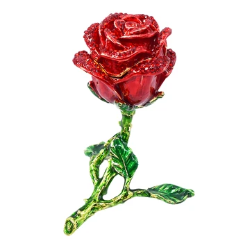 

Rose Jewelry Box Ring Storage Holder Room Arts Decor Xmas Table Ornament