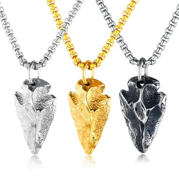 

European And American Hip-hop Retro Pendant Indian Spearhead Arrow Titanium Steel Male Pendant Choker Chain For Women Men