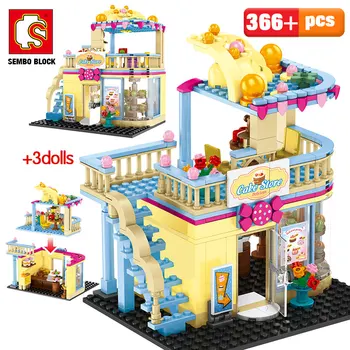 

SEMBO Famous Brand Fashion Shop DIY Building Blocks City Street View Delicious Cake Store Model Bricks Toys for Girl