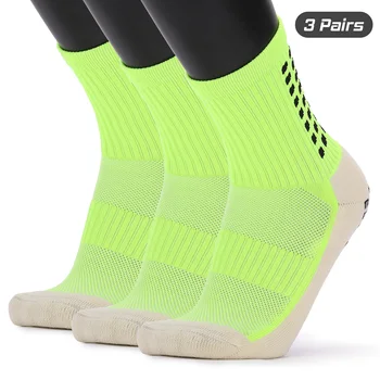 

Men's Anti Slip Football Socks Athletic Long Socks Absorbent Sports Grip Socks for Basketball Soccer Volleyball Running Trekking