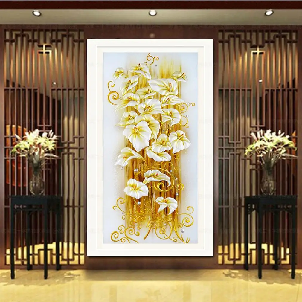 Красивые украшения дома 5D цветок лилии картина вышивки крестом наборы быть