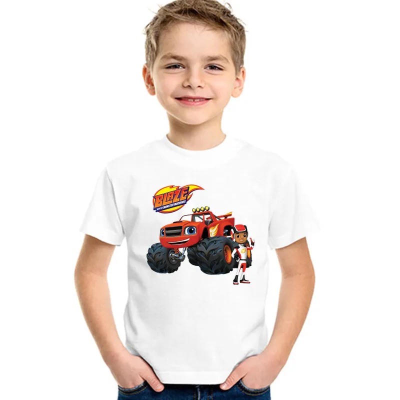 Blaze And The Monster Machines Print Cartoon Boys T-Shirt Summer Cool Kids T Shirt Neonate Vestiti Bambini Top, Hkp5402