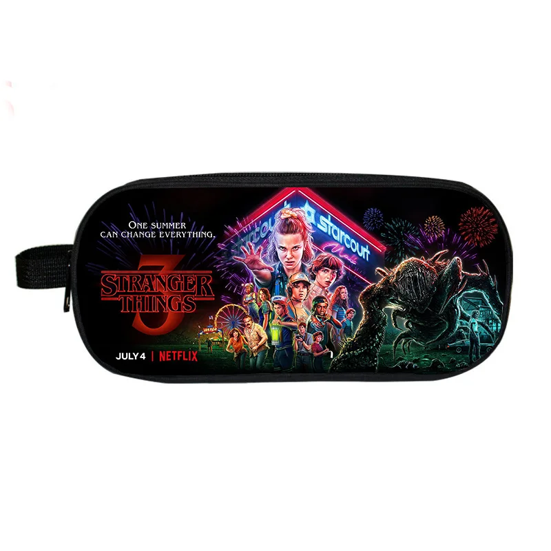 High Quality Stranger Things 3 Pencil Case Kids Pencil Bag Fashion Kids Gifts Pencil Holder Student Boy Girl Cute Stationery Bag