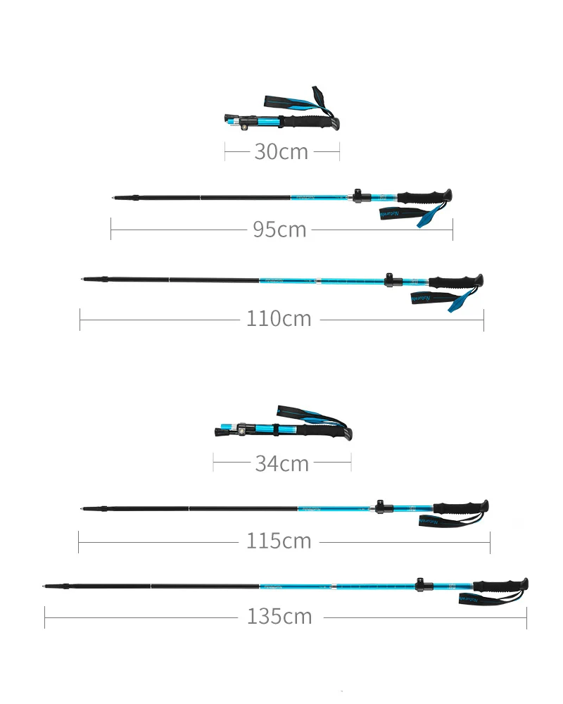 Varas com Sistema de Bloqueio Naturehike Ultraleve Pólos Trekking Portátil Telescópica Dobrável Caminhadas Auminum Rápido 12 caminhadas pólos auminum trekking varas com sistema de bloqueio rápido