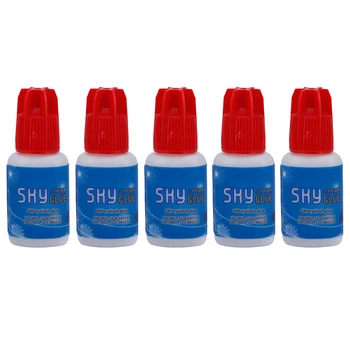 

5 pcs Sky S+ glue for eyelash extension strong adhesive last 6 to 7 weeks from Korea fast drying lash extension glue