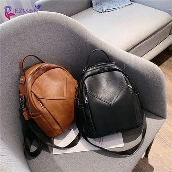 

Riezman Women Backpack 2020 New Solid Color Splicing Backpacks Casual Versatile Large Capacity Student Bookbag Travel Backpack