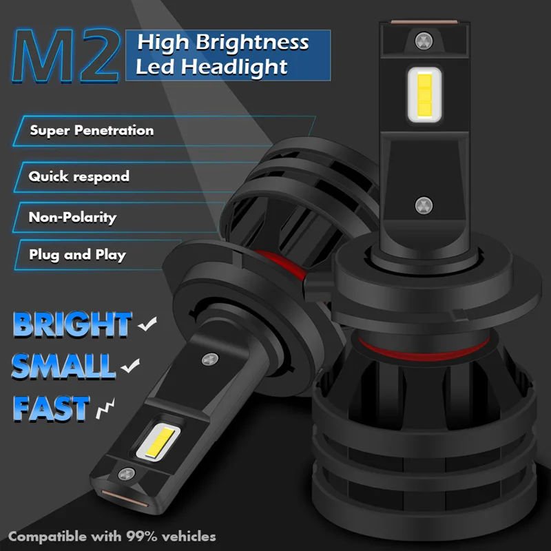 

Car H11 LED Front Fog Lamp 12V 24V H7 H8 H9 6000K 9005 9006 Automotivo Kit All in One 1860 Chips H3 H1 Mini Size HB3 HB4 Bulbs