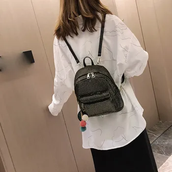 

backpack women Female Small Plaid Casual Outdoor Backpack Simple Cute Zipper Student Canvas Bag mochila mujer 7.31