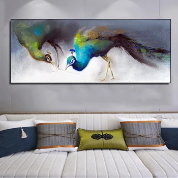 

RELIABLI ART Two Peacocks Animal Posters And Prints Modern Canvas Paintings For Living Room Wall Art Home Decorations No frame