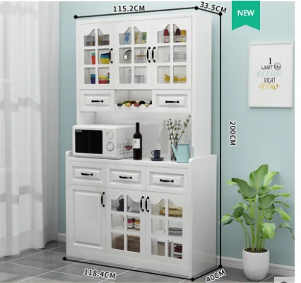

Northern Europe solid wood side cabinet simple modern small family type wine cabinet restaurant kitchen large capacity multi-fun