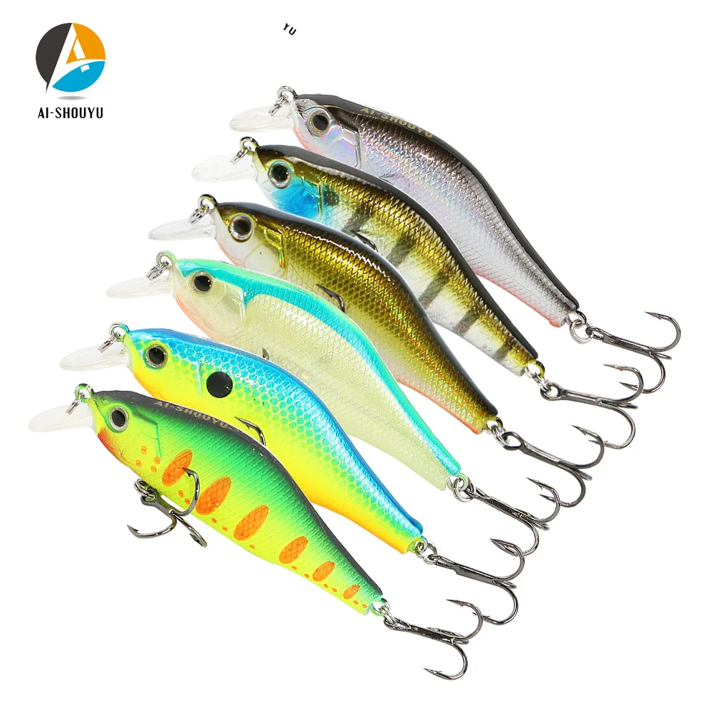 

AI-SHOUYU New Minnow Fishing Lures 70mm/9.5g Suspending Artificial Magnetic Hard Bait Bass Pesca Wobblers Fishing Tackle