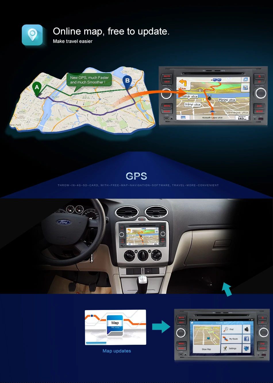 Discount Boison Android 9.0 Car DVD GPS Navigation Player Stereo Radio Audio For Ford 2 Mondeo S C Max Fiesta Galaxy Connect Focus 10