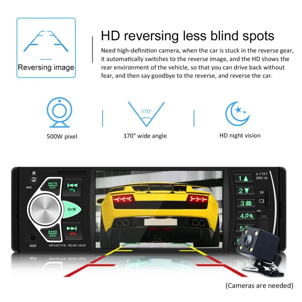 4022D 4,1 дюймовый цветной экран высокой четкости Hands-Free автомобильный Mp5 плеер карта U диск радио Реверсивный Автомобильный плеер
