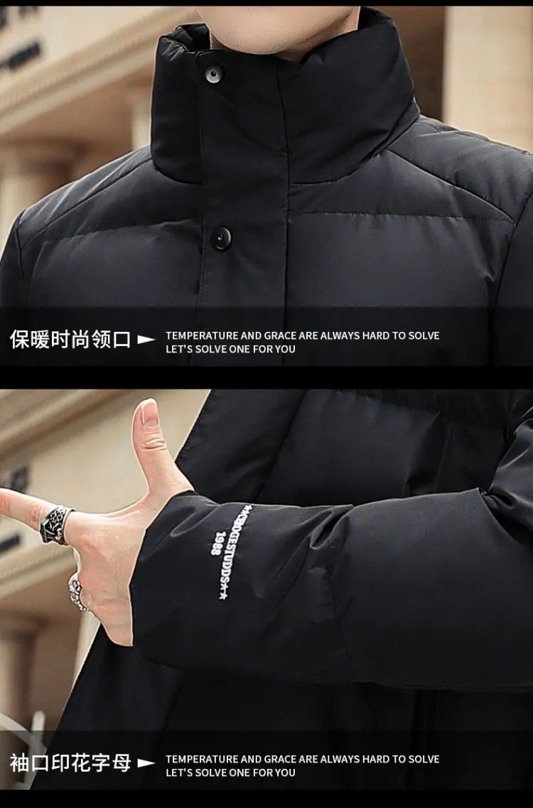 black parka Parka Men 2021 Winter Padded Jacket Men's Korean Style Slim Thick Short Jacket Fashion Down Padded Jacket Men's Winter Jacket long parka