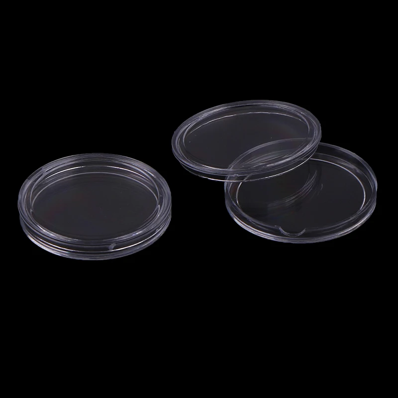 

10PCS/lot Transparent Small Round Coin Holder Box For Coin Collection Plastic Clear Coin Capsules Box Dia 25mm 32mm 35mm