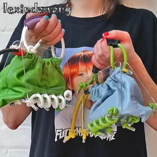 Акриловая прозрачная сумка, сумка на плечо, женская мода, 2 шт, композитные сумки, полный пейзаж, сумка-мешок на шнурке