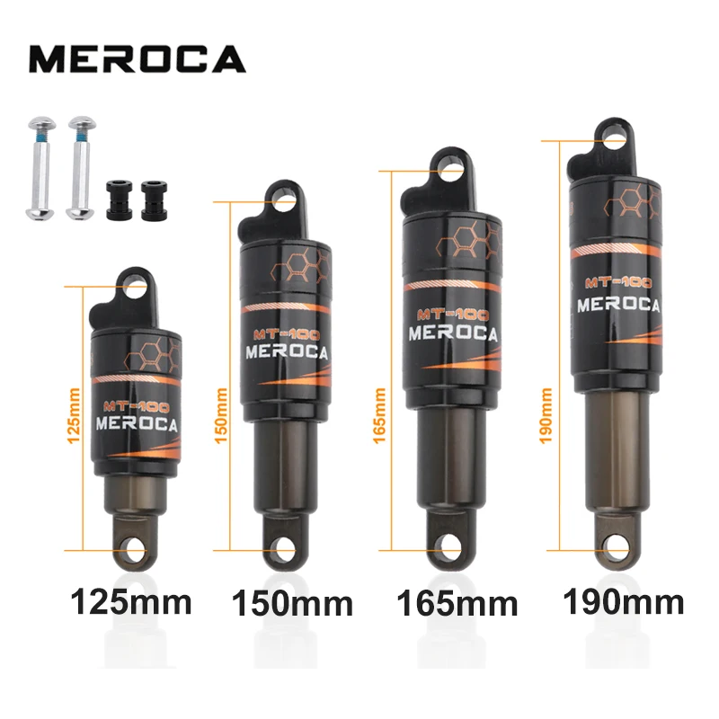 

MEROCA bicycle shock absorber 125 150 165 190mm 750/850/1000LBS oil spring rear shock absorber for MTB mountain bike accessories