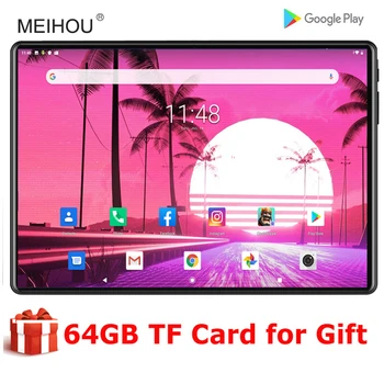 

New Design 10 inch Tablet PC Android 9.0 Octa Core 32GB ROM 5.0MP IPS 1280*800 GPS Wifi Phone Tablets 10.1 + 64GB Memory Card