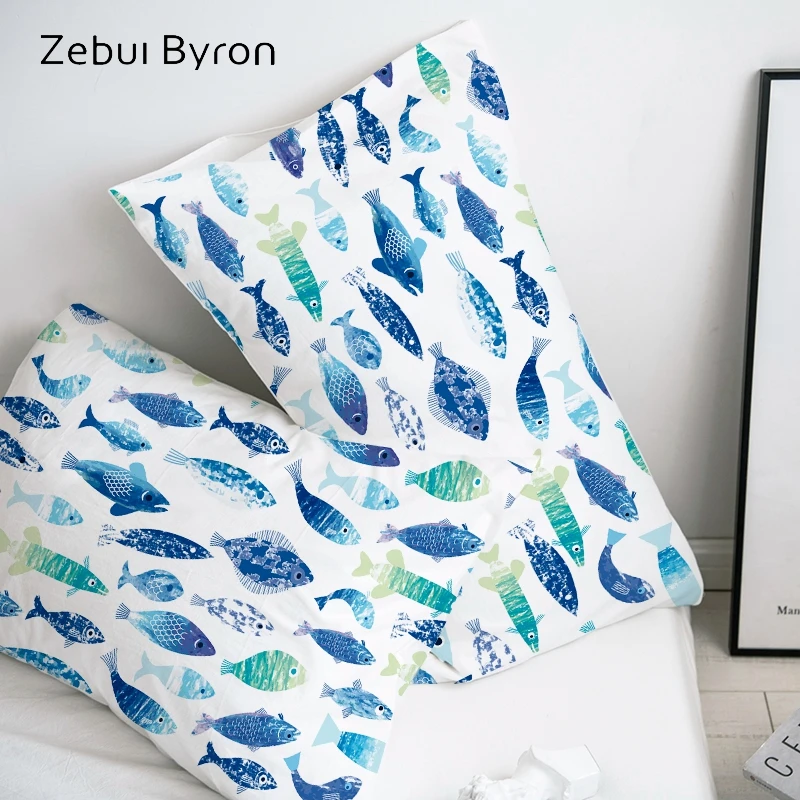 

3D HD Pillow Case fish,Pillowcase Custom/50x70/50x75Decorative Pillow Cover,Cartoon Bedding for kids/baby/children,drop ship