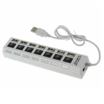 

Factory price Hot Selling New 7 Ports LED USB 2.0 Adapter Hub Power on/off Switch For PC Laptop Drop Shipping