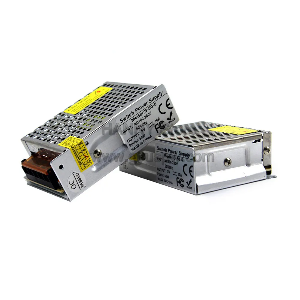 Переменный импульсный источник питания DC 5V 10A 50W Трансформатор 100-240V AC к DC5V SMPS для светодиодный USB дисплей освещение монитор CCTV