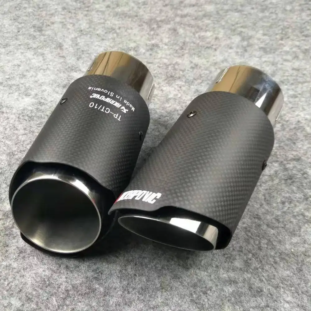 Акция: 2 шт. наконечник выхлопной трубы из нержавеющей стали Akrapovic глушитель Концевая труба Универсальный наконечник выхлопной трубы из углеродного волокна