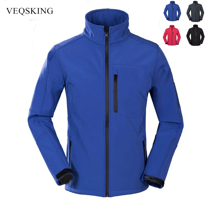 

VEQSKING Men Outdoor Hiking Jackets Clothing Travel Soft Shell Clothing Grab Cashmere Hunting Camping Jacket Winter Warm Jacket