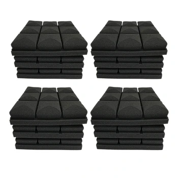 

12 Pcs Acoustic Foam Panels, Studio Wedge Tiles, Sound Panels Insulation Absorbing, 9 Block Mushroom Design